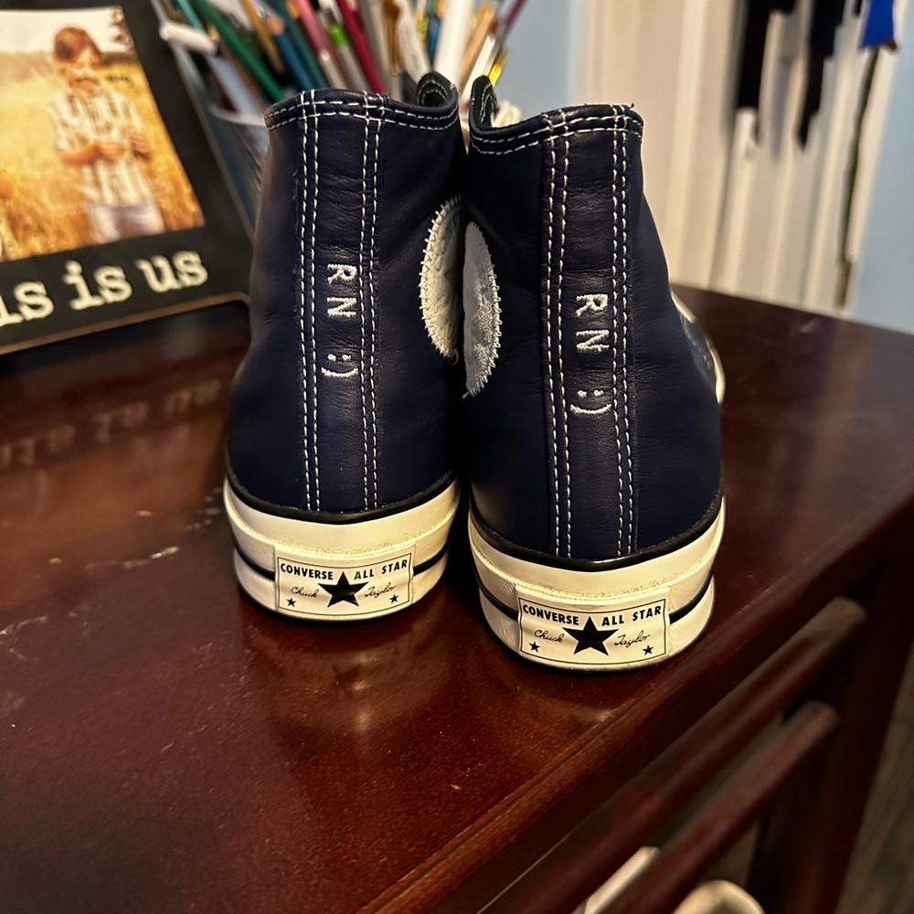Converse Chuck 70 leather custom shoes in midnight navy blue - Picture 4 of 4